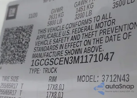 2021 Chevrolet Colorado 2Wd Short Box Lt from USA, damaged, VIN 1GCGSCEN3M1171047